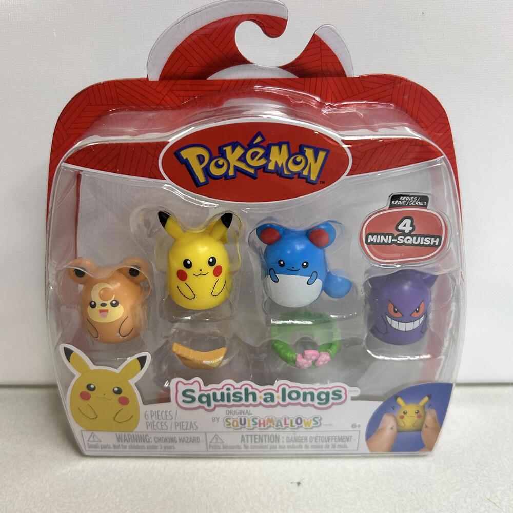 Pokémon Squish-a-longs Series 1‎ 4 Mini-Squish Figure Set